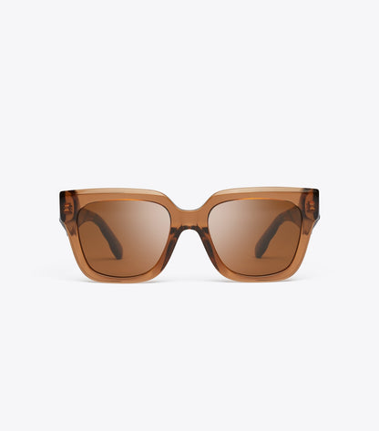 Kira Square Sunglasses - Transparent Whiskey | Tory Burch Best Seller
