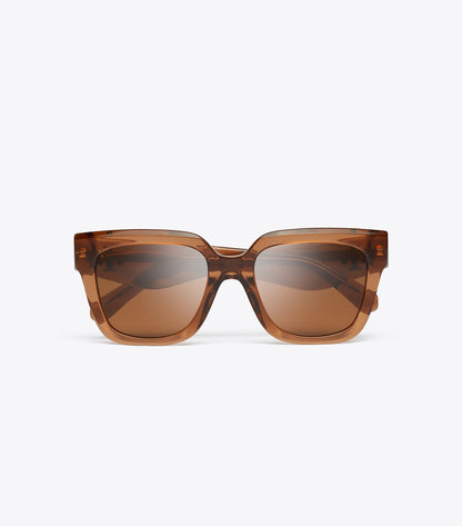 Kira Square Sunglasses - Transparent Whiskey | Tory Burch Best Seller