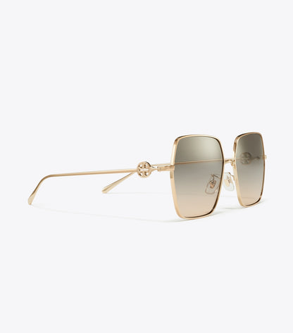 Miller Oversized Square Sunglasses - Light Rose Gold/Light Brown Gradient | Tory Burch Top Pick
