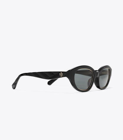 Kira Cat-Eye Sunglasses - Black/Dark Gray | Tory Burch Recommended