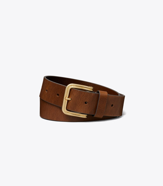 Double Wire Buckle Belt - Brown / Gold | Tory Burch Customer Favorite