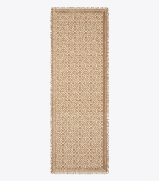 T Monogram Floral Oblong Scarf - Chocolate T Monogram | Tory Burch Classic