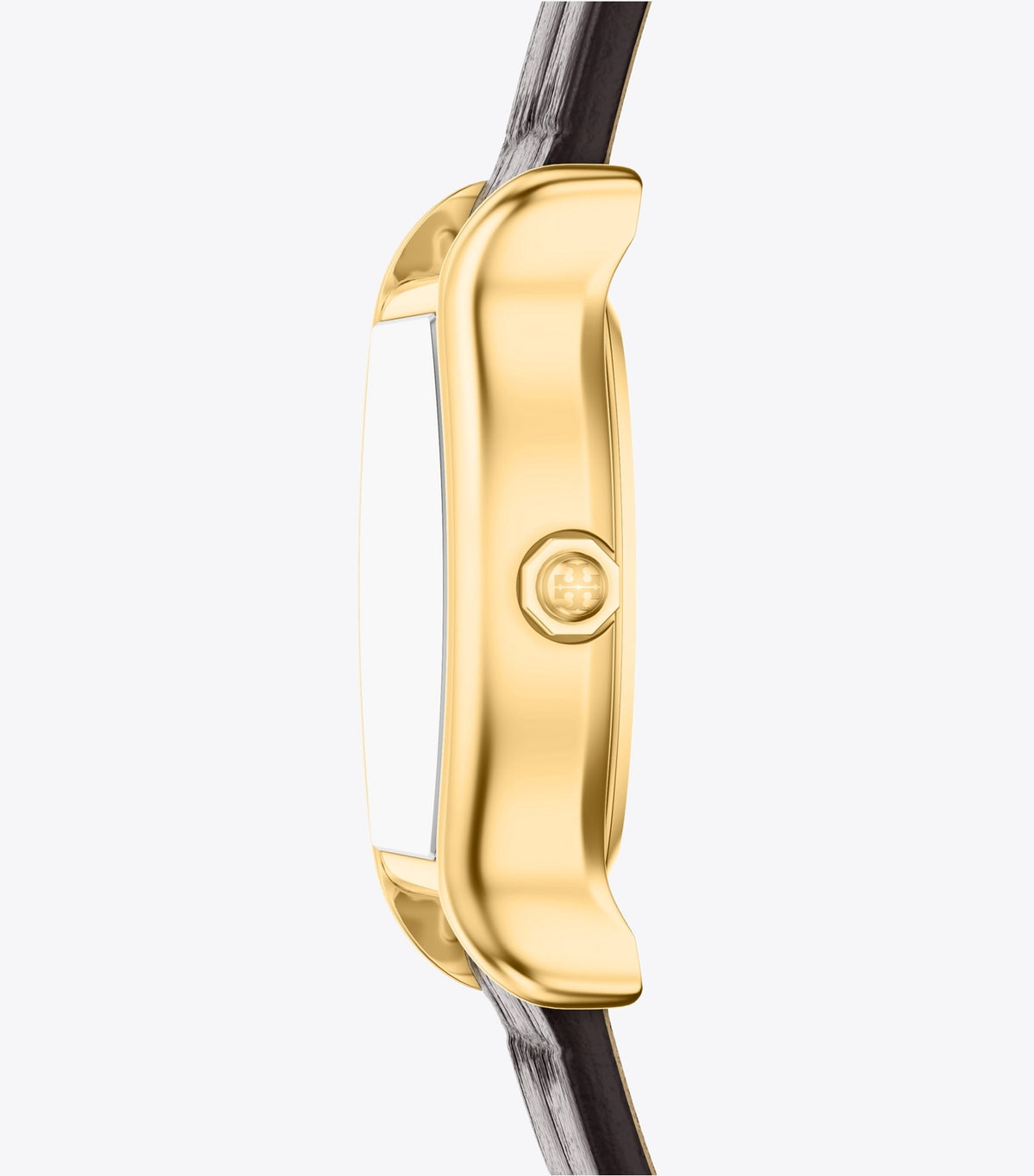 Small Eleanor Curve Watch - Ivory/Gold/Black Croc | Tory Burch Essential