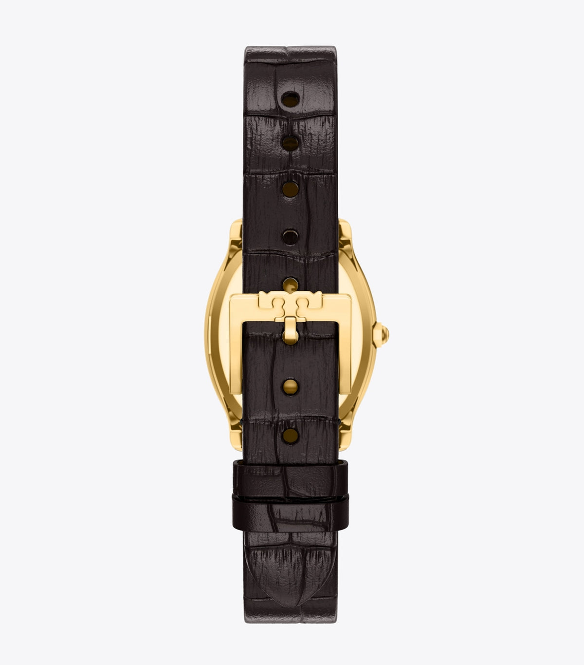 Small Eleanor Curve Watch - Ivory/Gold/Black Croc | Tory Burch Essential