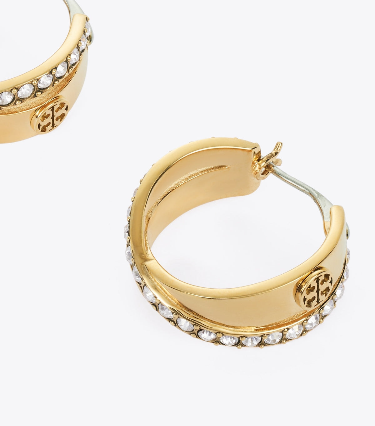 Icon Pavé Double Hoop Earring - Tory Gold / Crystal | Tory Burch Trusted
