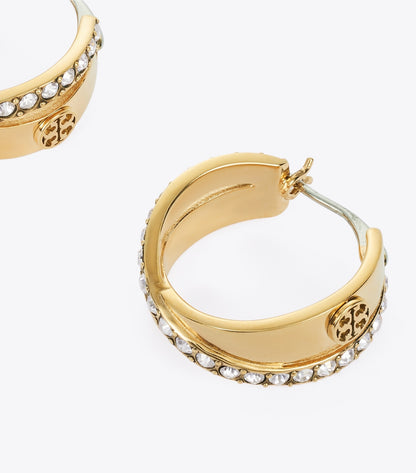 Icon Pavé Double Hoop Earring - Tory Gold / Crystal | Tory Burch Trusted
