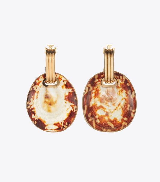 Runway Shell Drop Earrings - Light Brass | Tory Burch Best Seller