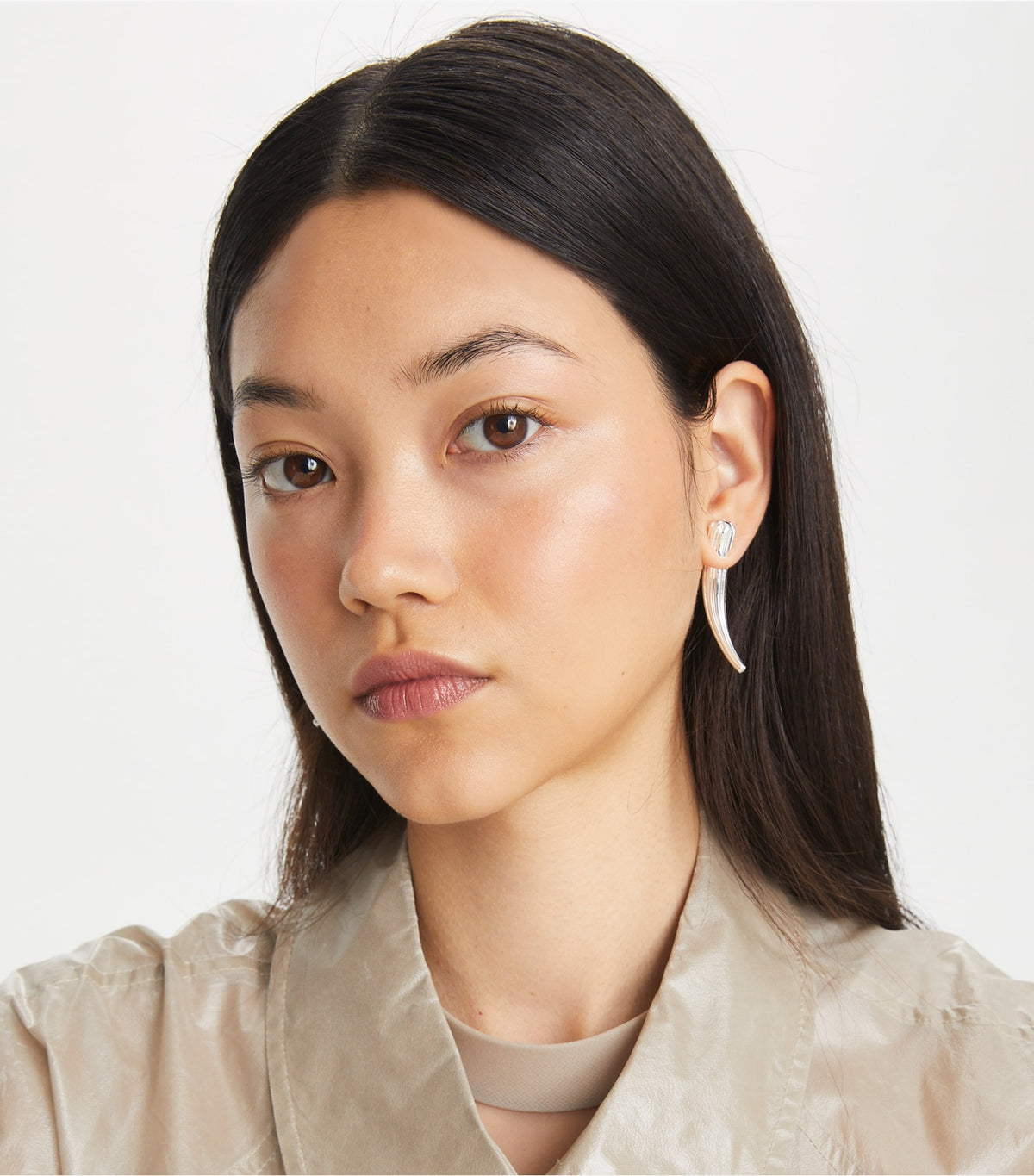 Pierced Front-Back Earrings - Light Brass | Tory Burch Everyday