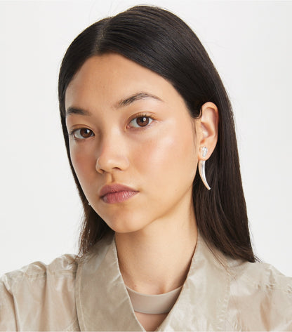 Pierced Front-Back Earrings - Light Brass | Tory Burch Everyday