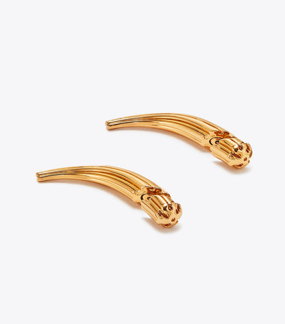 Pierced Front-Back Earrings - Light Brass | Tory Burch Everyday