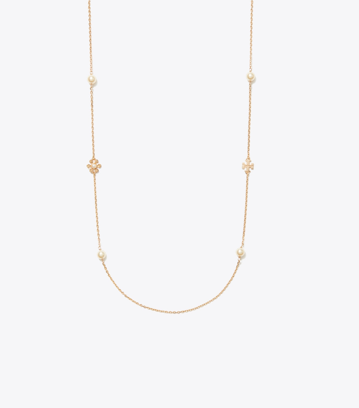 Moondance Long Flower Necklace - Tory Gold / Cream | Tory Burch Best Seller