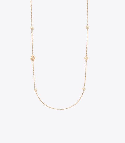 Moondance Long Flower Necklace - Tory Gold / Cream | Tory Burch Best Seller