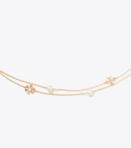 Moondance Long Flower Necklace - Tory Gold / Cream | Tory Burch Best Seller