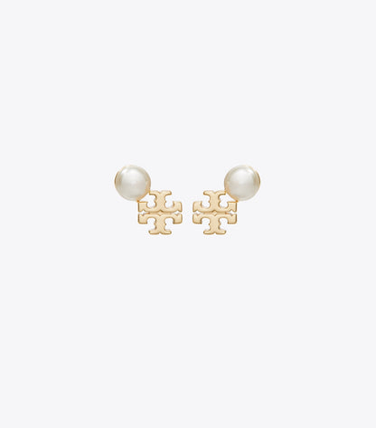 Moondance Logo and Pearl Stud Earrings - Tory Gold / Pearl | Tory Burch Signature