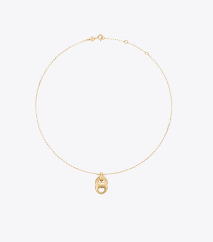 Gemini Link Pendant Necklace - Light Brass | Tory Burch Popular