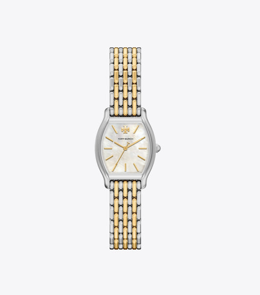 Small Eleanor Curve Watch - Mother-Of-Pearl/Two-Tone | Tory Burch Deals