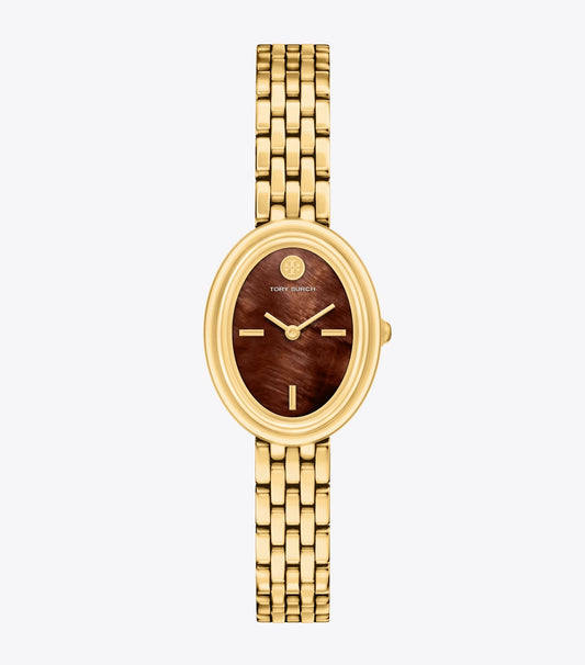 Oval Watch - Chocolate Mother-Of-Pearl/Gold | Tory Burch Quality