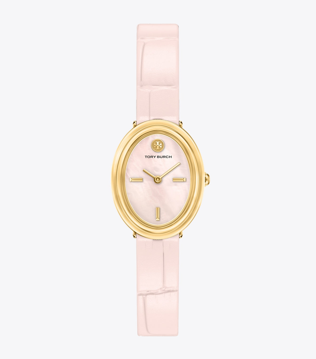 Oval Watch - Pink Mother-Of-Pearl/Pink Faux Croc/Gold | Tory Burch Best Seller