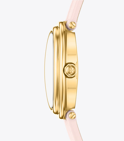 Oval Watch - Pink Mother-Of-Pearl/Pink Faux Croc/Gold | Tory Burch Best Seller