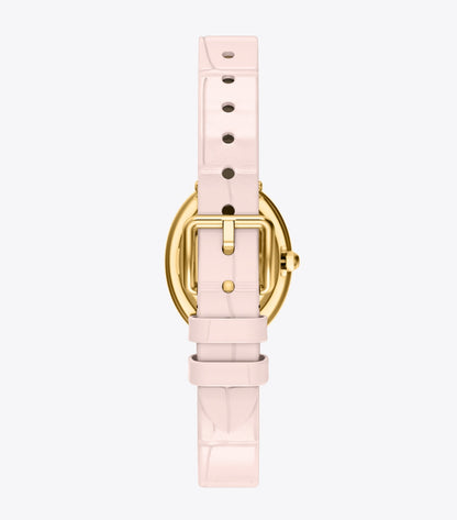 Oval Watch - Pink Mother-Of-Pearl/Pink Faux Croc/Gold | Tory Burch Best Seller