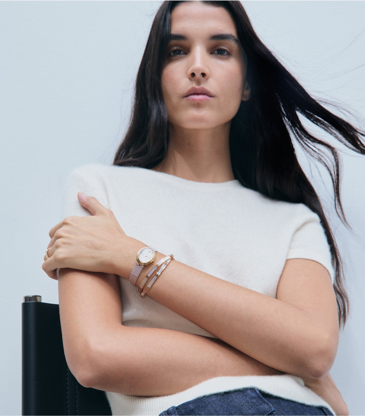 Oval Watch - Pink Mother-Of-Pearl/Pink Faux Croc/Gold | Tory Burch Best Seller