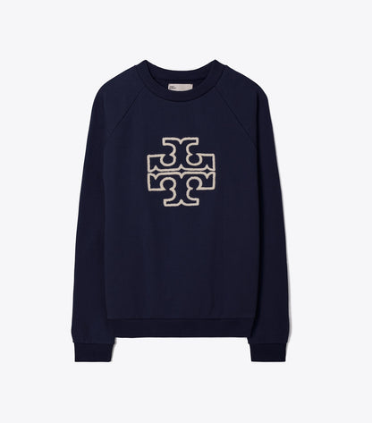 Heavy French Terry Logo Crewneck - Tory Navy | Tory Burch Great Value