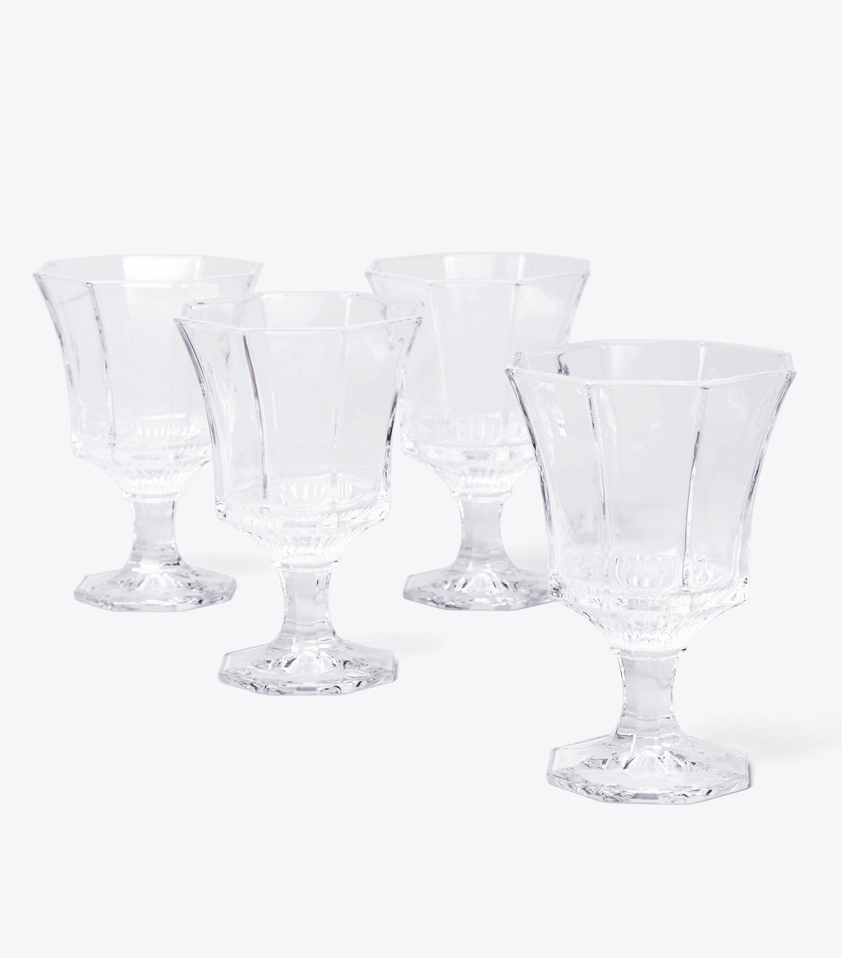 Pressed-Glass Wine Glass, Set of 4 - Clear | Tory Burch Quality