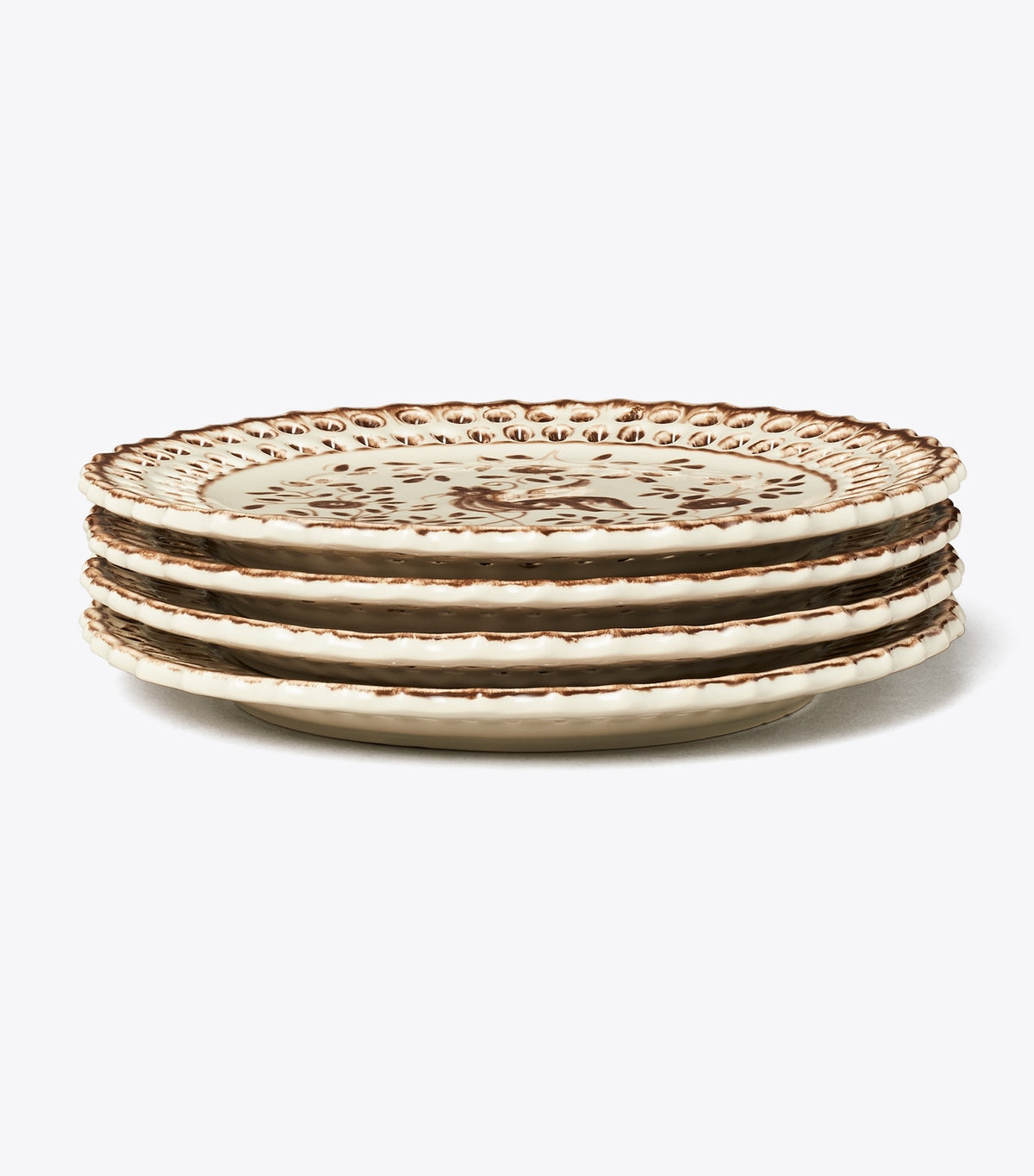 Oiseau Salad Plate, Set Of 4 - Brown | Tory Burch Discount