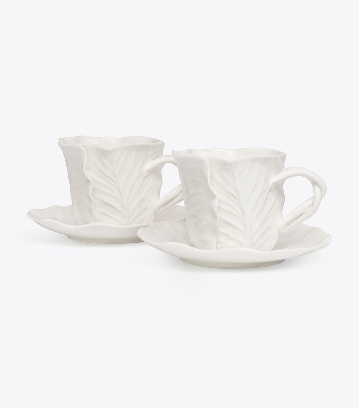 Lettuce Ware Cup & Saucer, Set of 2 - White | Tory Burch Latest
