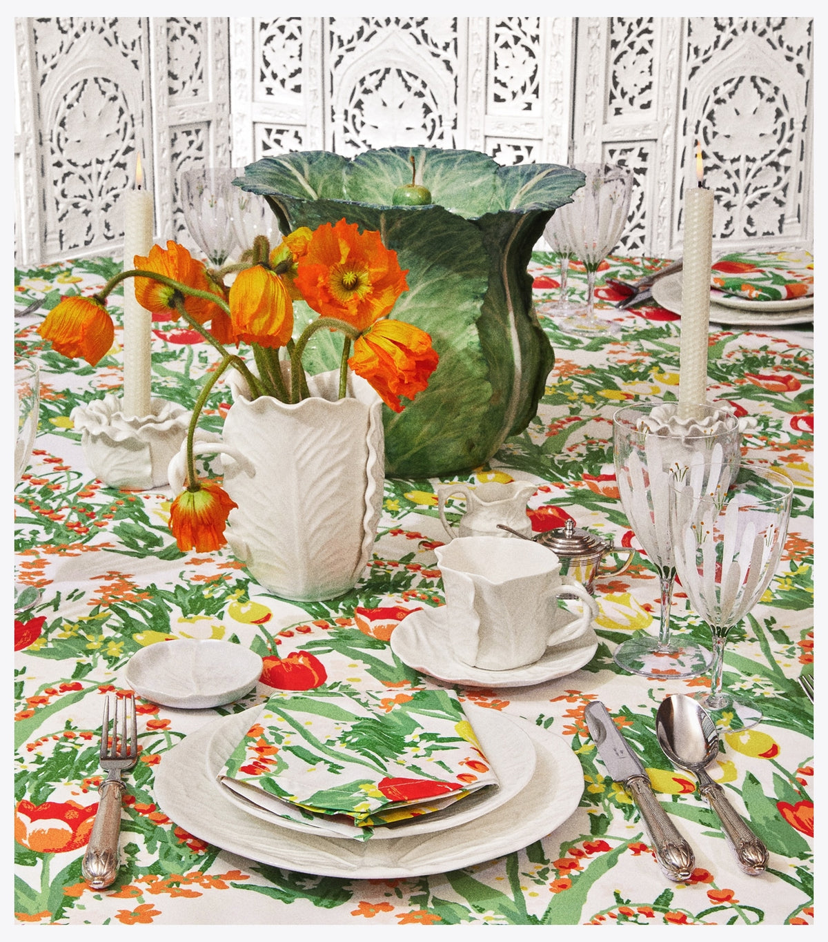Lettuce Ware Cup & Saucer, Set of 2 - White | Tory Burch Latest
