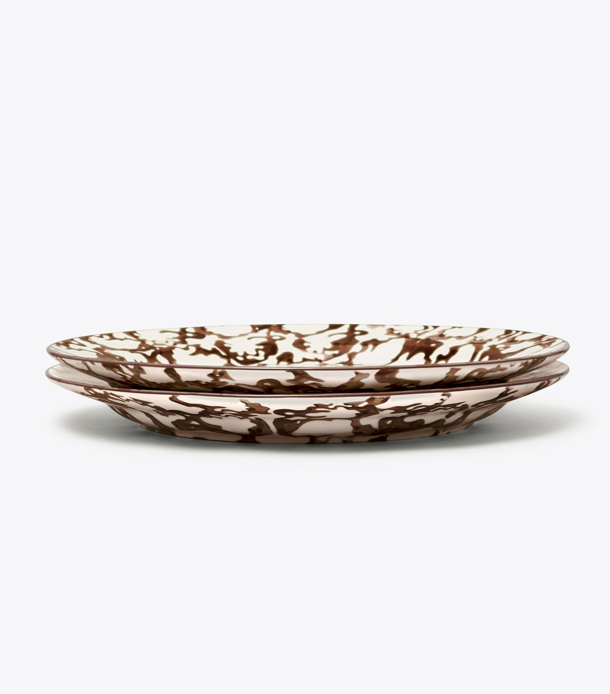Spongeware Dinner Plate, Set of 2 - Brown/Smoke Ring | Tory Burch Smart Buy
