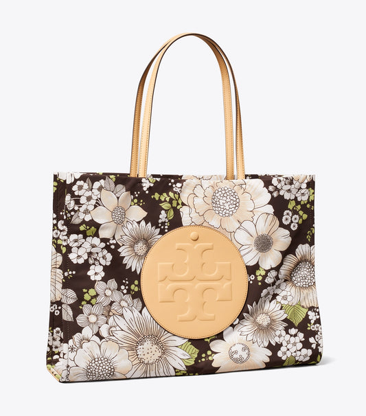 Ella Printed Tote - Floral Green/Brown | Tory Burch Trending