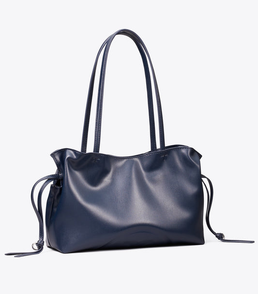 Small Ella natuura™ Drawstring Tote - New Navy | Tory Burch Deals