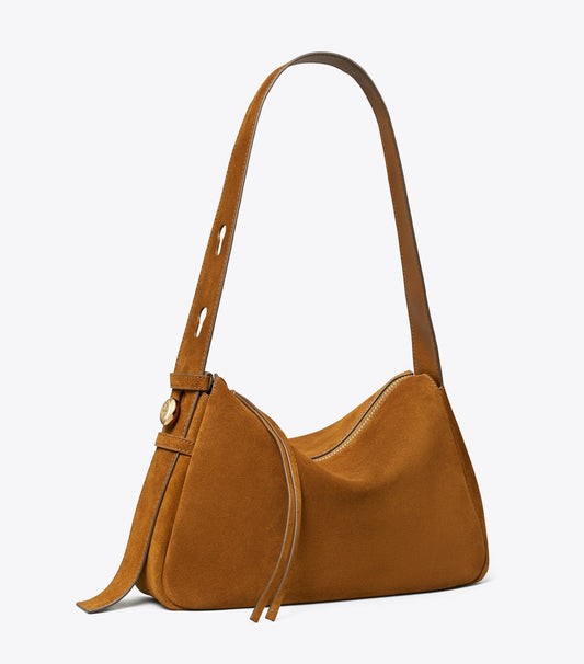 Romy Suede Shoulder Bag - Caramel | Tory Burch Smart Buy