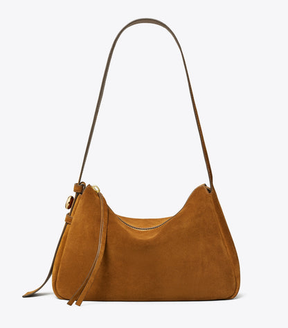 Romy Suede Shoulder Bag - Caramel | Tory Burch Smart Buy