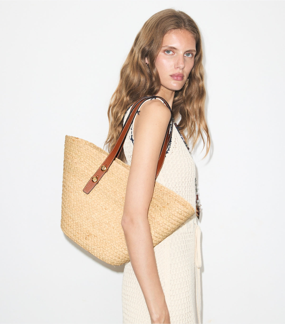 Small Romy Basket Tote - Natural | Tory Burch Essential