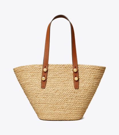 Small Romy Basket Tote - Natural | Tory Burch Essential