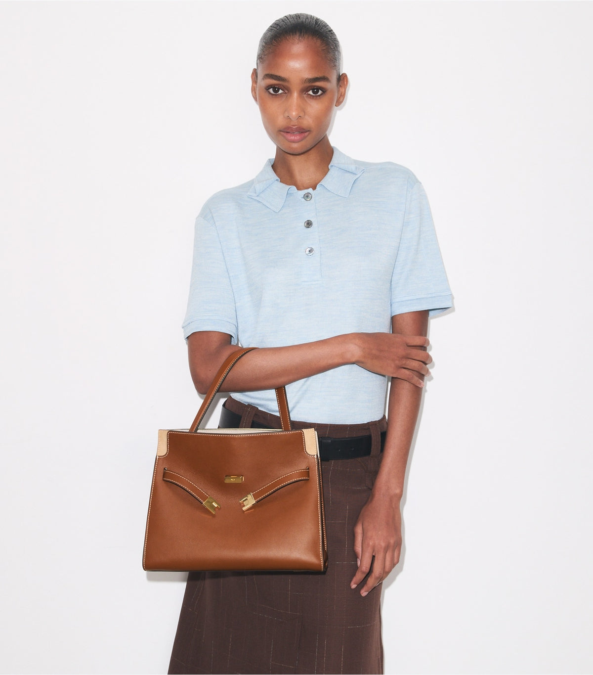 Small Lee Radziwill Double Bag - Aged Tan | Tory Burch Great Value