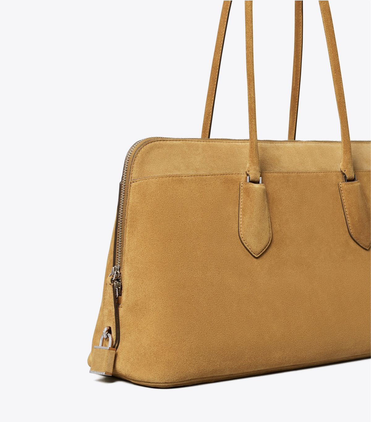 Lock Suede Satchel - Toffee | Tory Burch Essential