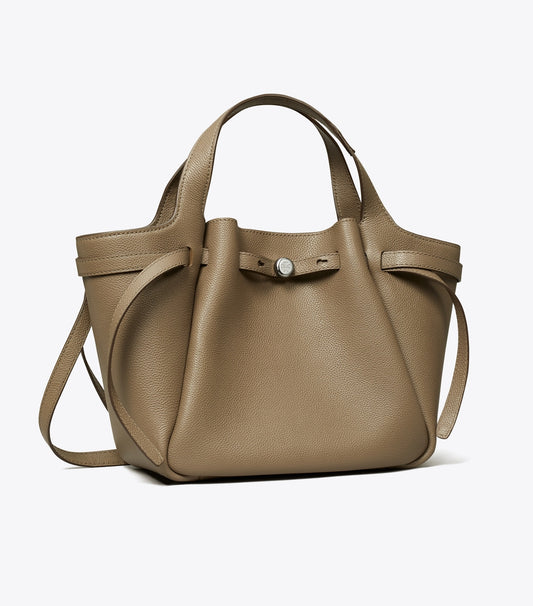 Small Leather Tote - Wild Mushroom | Tory Burch Exclusive