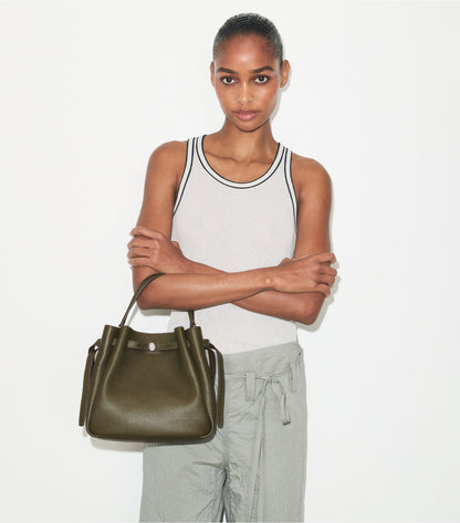 Romy Bucket Bag - Dark Olive | Tory Burch Latest