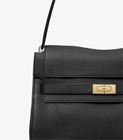 Large Lee Radziwill Shoulder Bag - Black | Tory Burch Latest