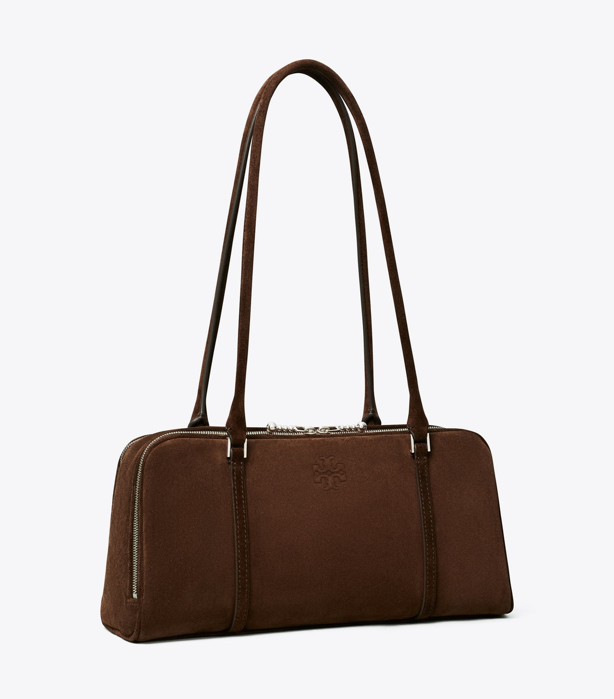 Small Marshmallow Suede Satchel - Dark Cocoa | Tory Burch Great Value