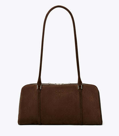 Small Marshmallow Suede Satchel - Dark Cocoa | Tory Burch Great Value
