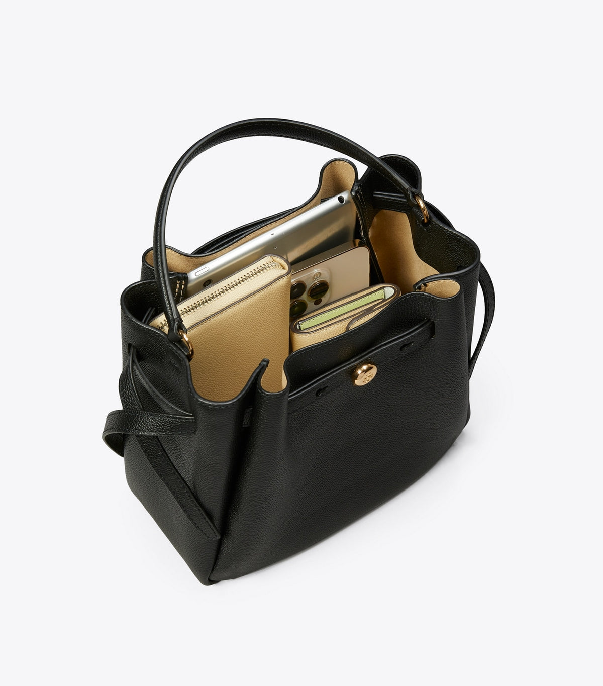 Romy Suede Bucket Bag - Caramel | Tory Burch Trusted