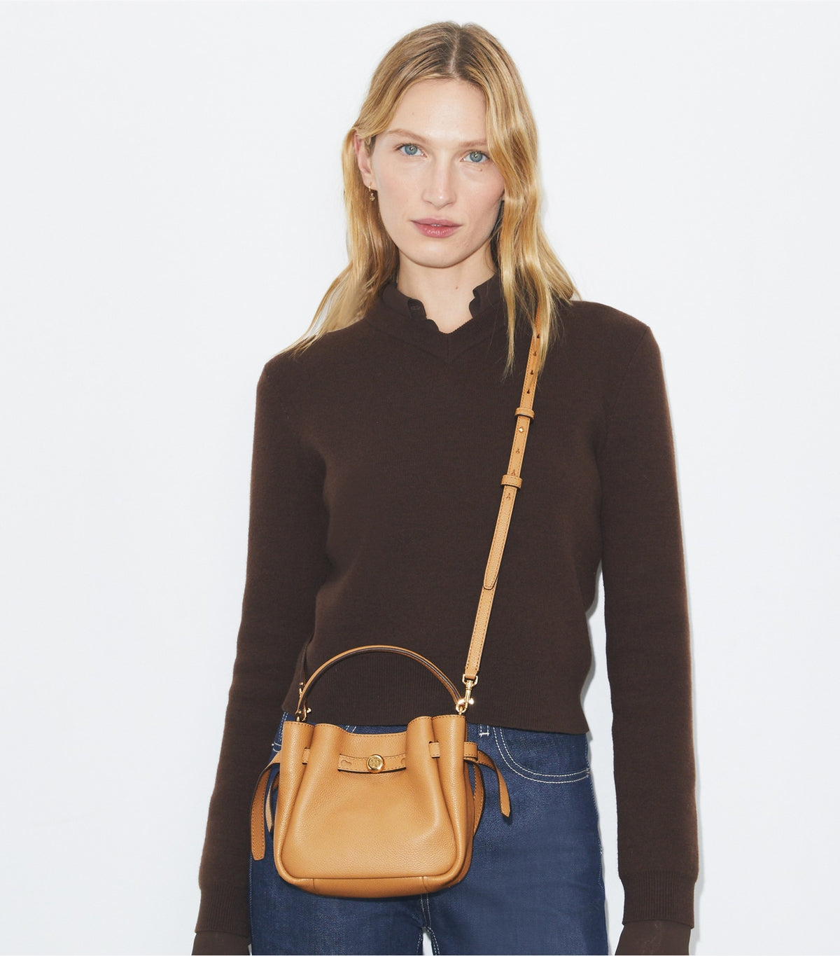 Mini Romy Bucket Bag - Tiramisu | Tory Burch Popular