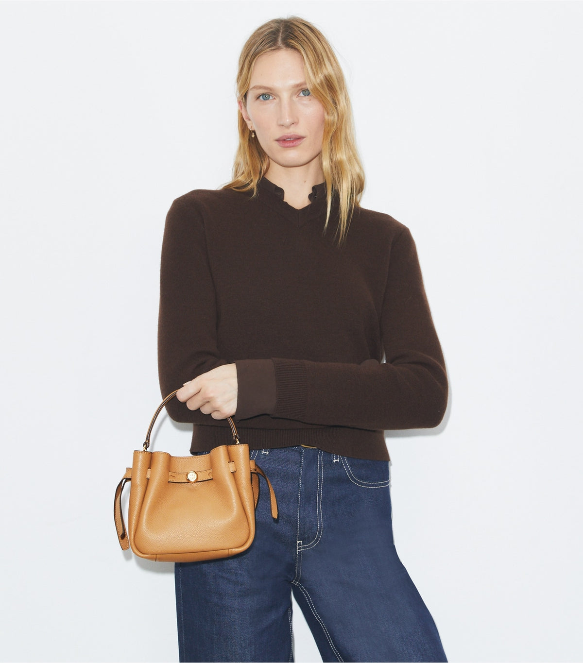 Mini Romy Bucket Bag - Tiramisu | Tory Burch Popular