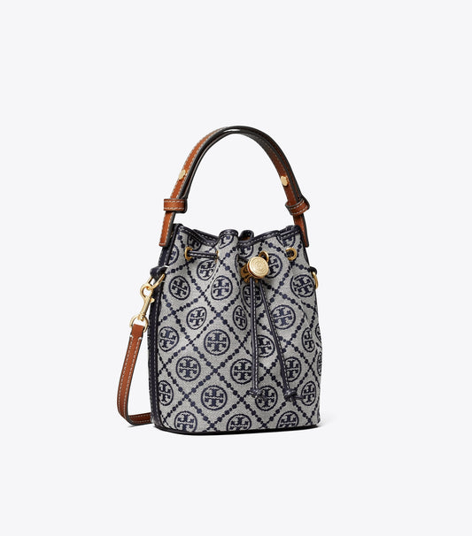 T Monogram Mini Bucket Bag - Tory Navy | Tory Burch Trending