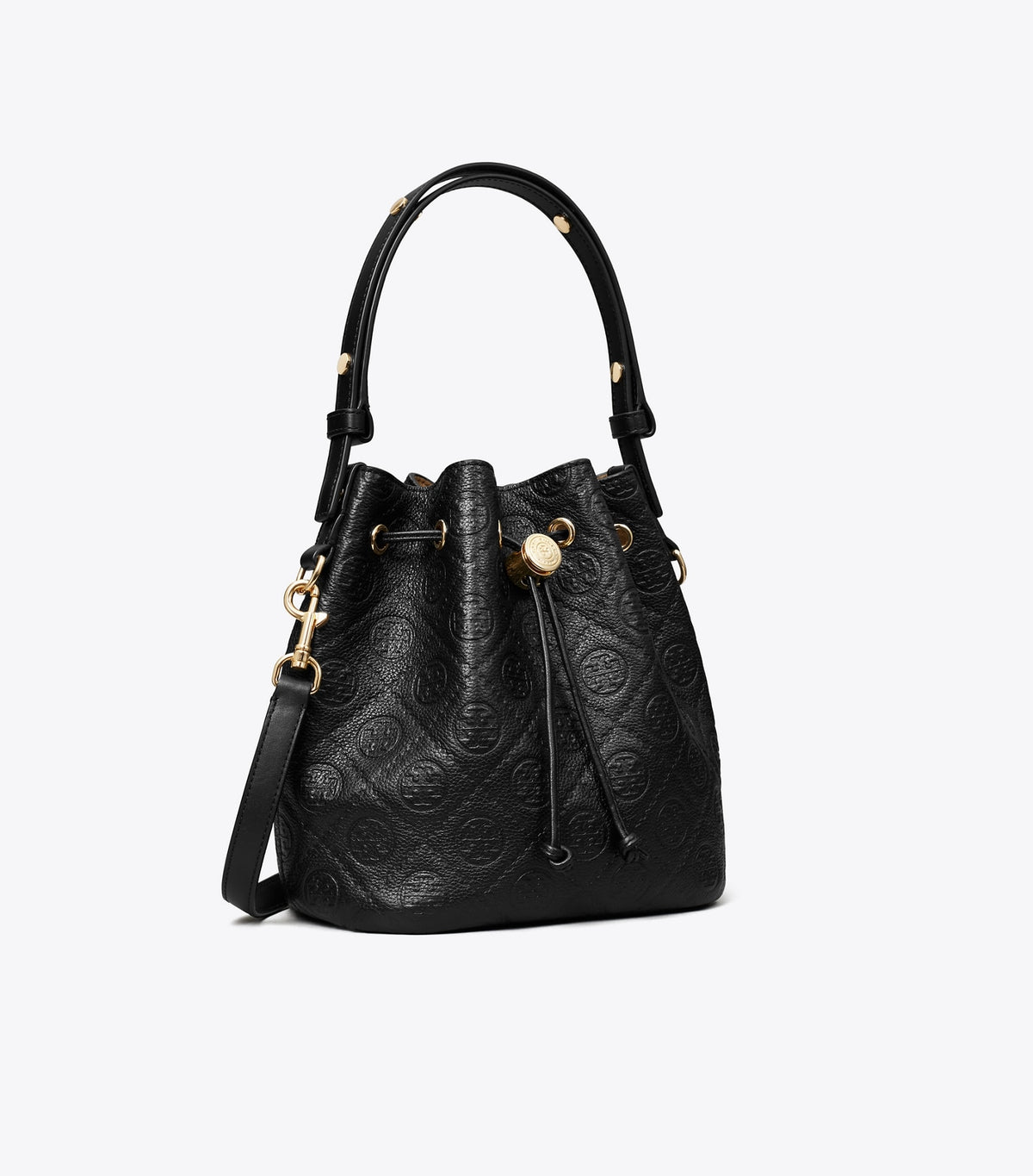 T Monogram Pebbled Bucket Bag - Black | Tory Burch Top Pick