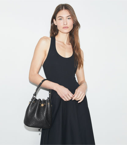 T Monogram Pebbled Bucket Bag - Black | Tory Burch Top Pick
